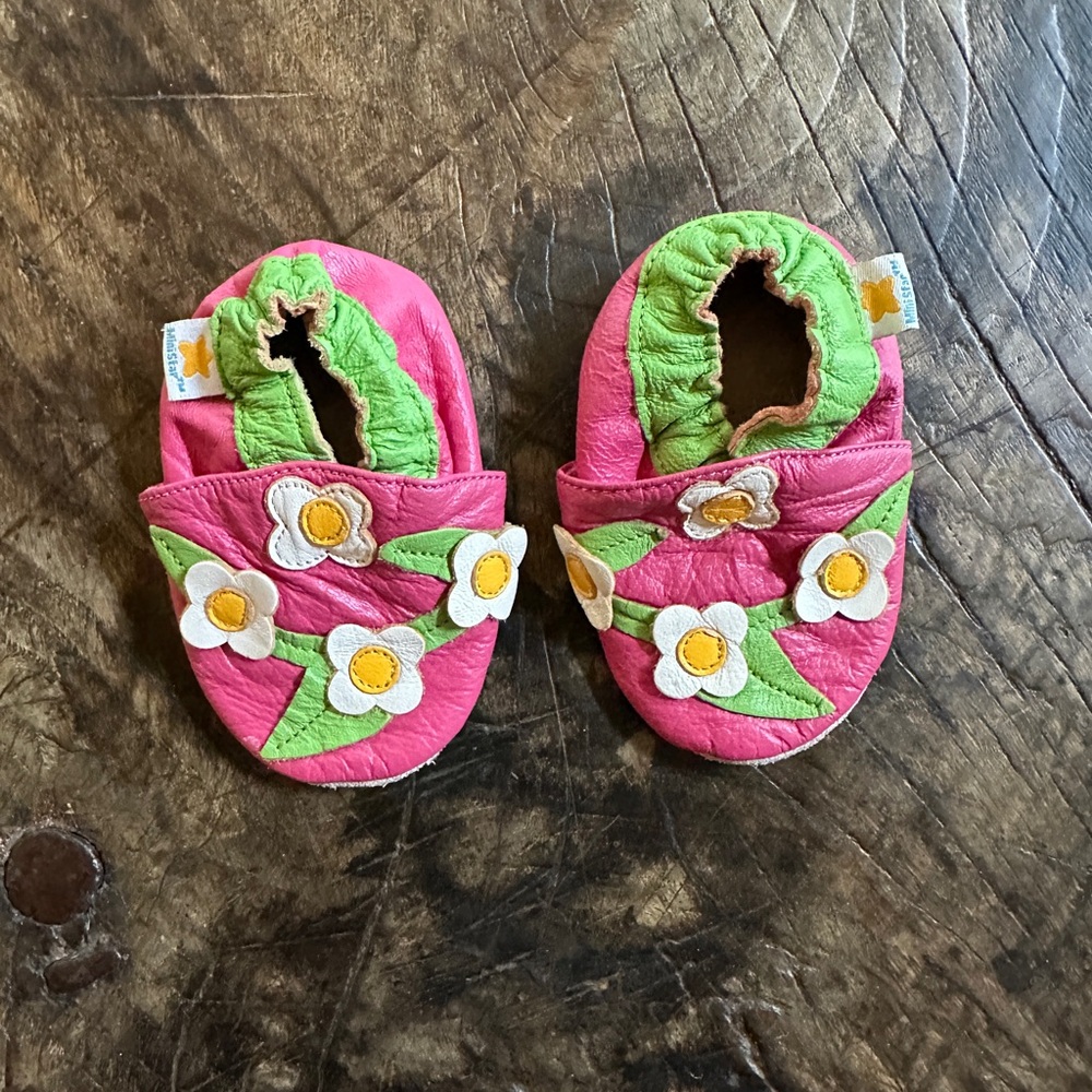 Pink and Green Garden Moccasins